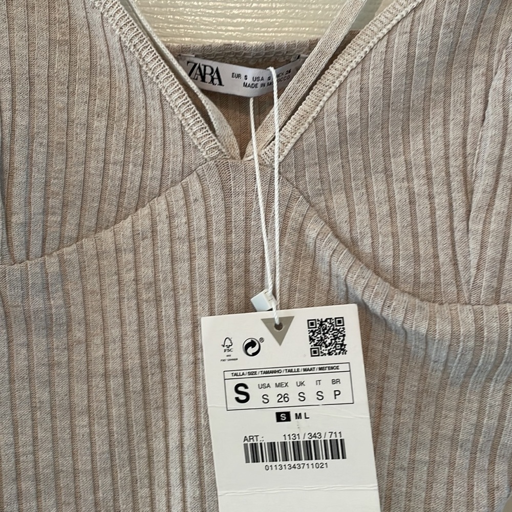 Zara Strappy Ribbed Tank Top - Picture 3 of 6